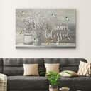 Christian Simply Blessed Canvas Wall Art Cotton Flower Christian Simply Blessed Canvas Wall Art Cotton Flower