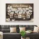 Christian Canvas Wall Art Cotton Flower Today I Choose Faith Hope Love Peace Joy