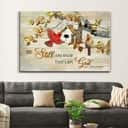 Christian Psalm 46:10 Be Still And Know That I Am God Canvas Wall Art Cardinal Couple