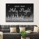 Christian Canvas Wall Art Silent Night Holy Night Christmas Tree
