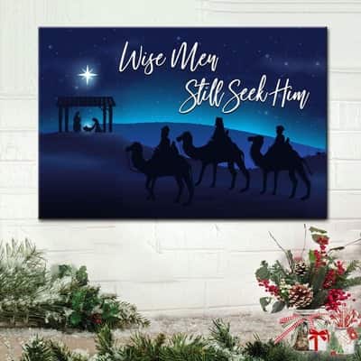 Christian Christmas Canvas Wall Art Wise Men Still Seek Him