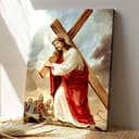 Christian Jesus Carrying The Cross Canvas Print