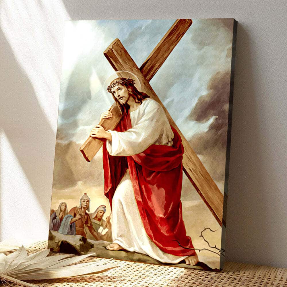 Christian Jesus Carrying The Cross Canvas Print Christian Jesus Carrying The Cross Canvas Print