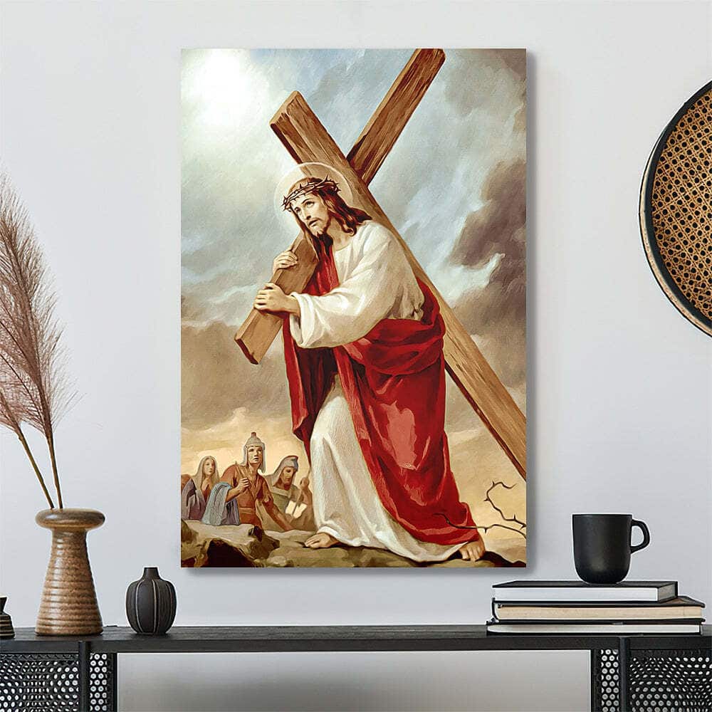 Christian Jesus Carrying The Cross Canvas Print Christian Jesus Carrying The Cross Canvas Print