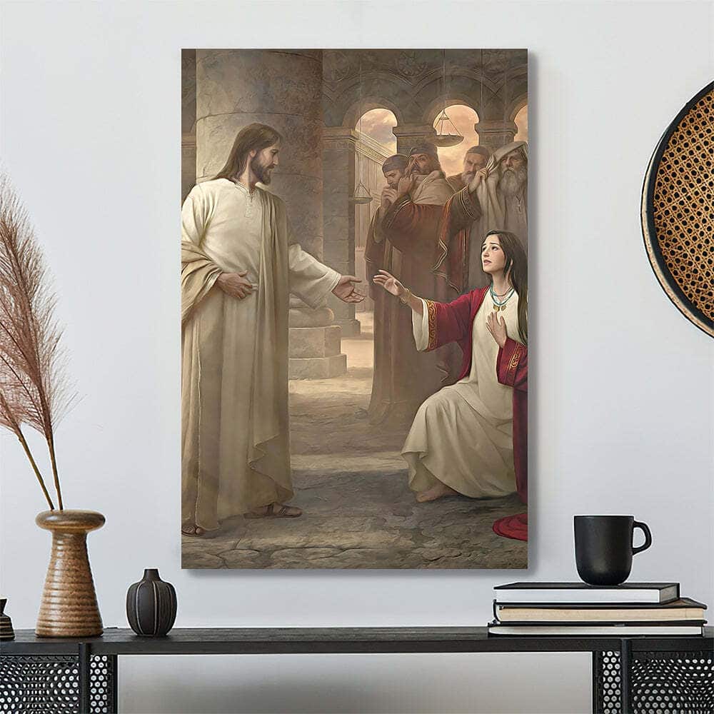 Christian Jesus And The Canaanite Woman Canvas Print Christian Jesus And The Canaanite Woman Canvas Print
