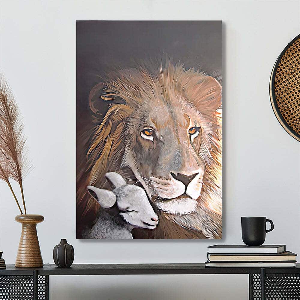 Christian Lion And Lamb Canvas Print Christian Lion And Lamb Canvas Print