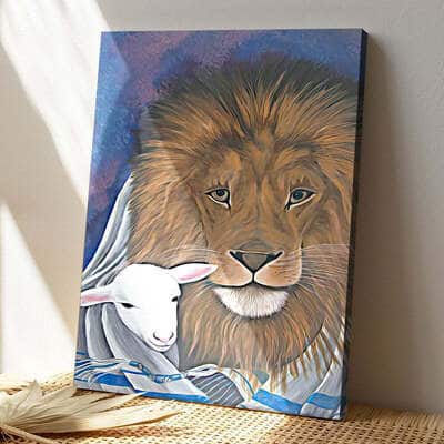 Christian Lion Lamb Jesus Canvas Print
