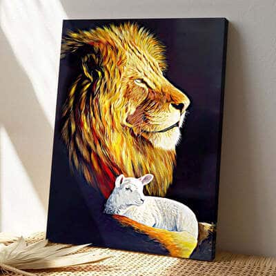 Christian Lion Lamb Jesus Christ Canvas Print
