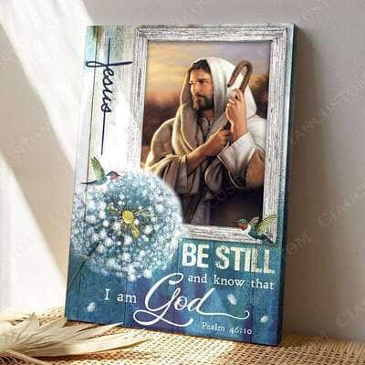 Christian Dandelion Jesus Psalm 46:10 Be Still and Know That I Am God Canvas Print
