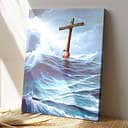 Christian Clinging To The Cross Canvas Print