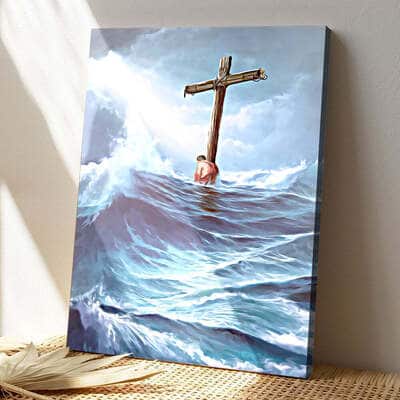 Christian Clinging To The Cross Canvas Print