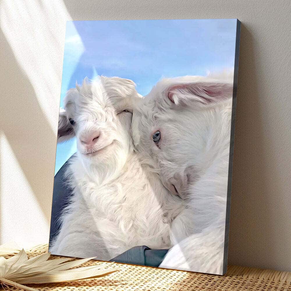 Christian Canvas Print Two Baby Lambs Christian Canvas Print Two Baby Lambs