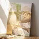 Christian Cross Lion Jesus Canvas Print Christian Cross Lion Jesus Canvas Print