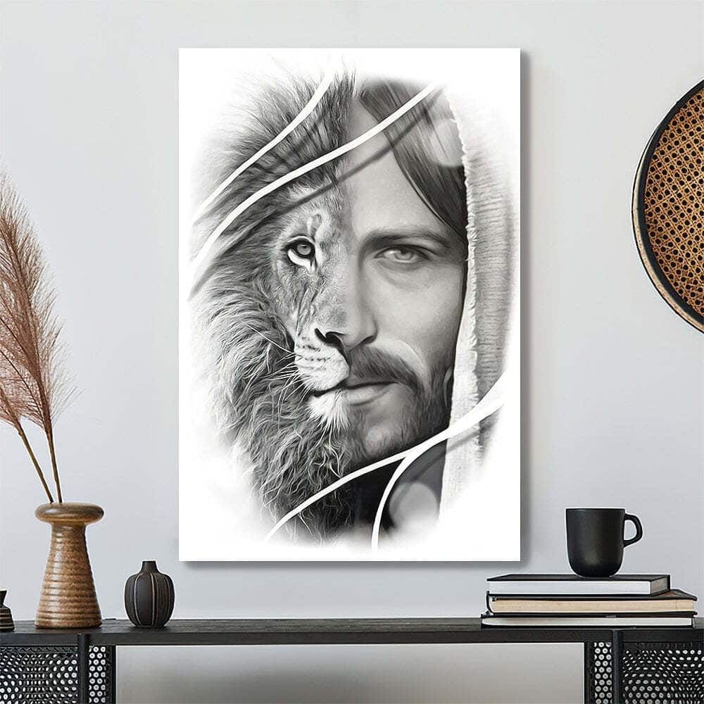 Christian Bible Verse Lion Jesus Canvas Print Christian Bible Verse Lion Jesus Canvas Print