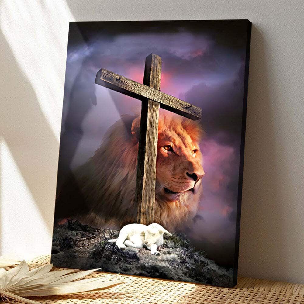 Christian Lamb Lion Jesus Canvas Print Christian Lamb Lion Jesus Canvas Print