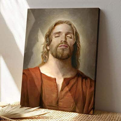 Christian Jesus Closed Eyes Canvas Print