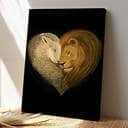 Christian Lion And Lamb Heart Canvas Print Christian Lion And Lamb Heart Canvas Print