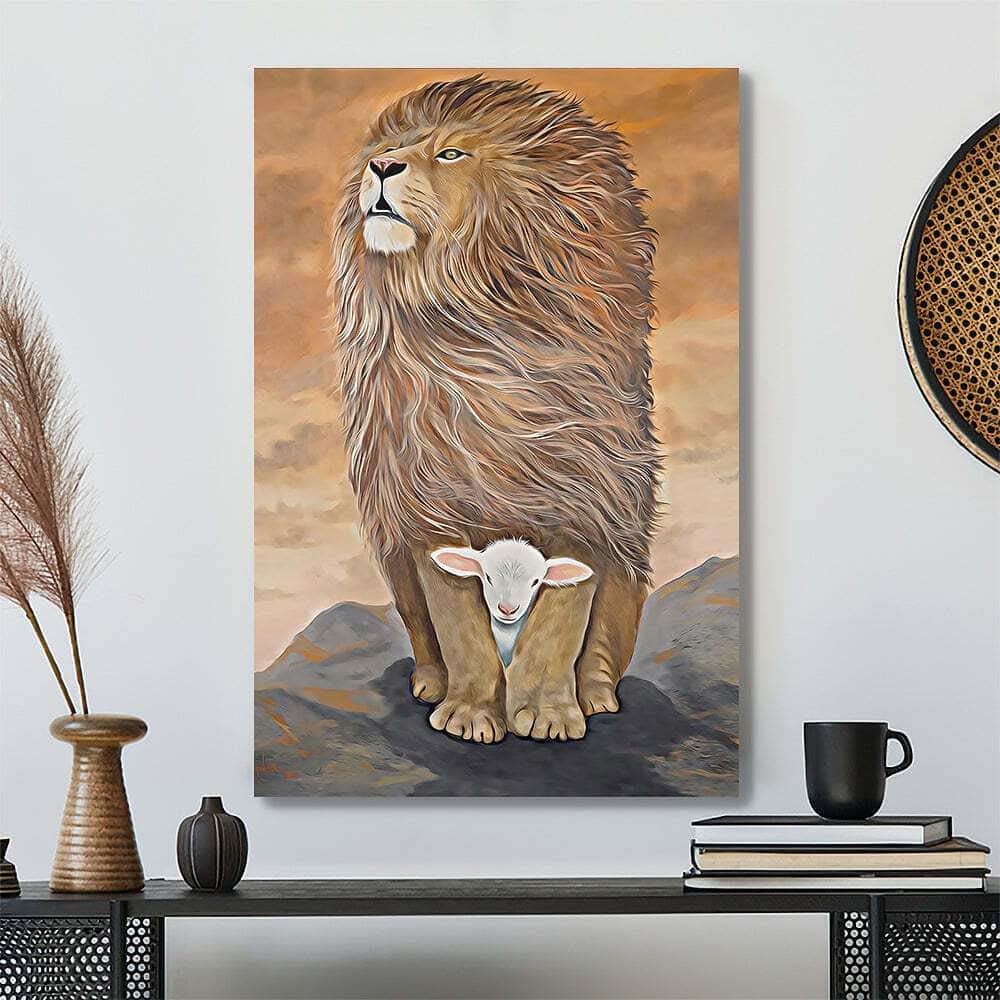 Lion Lamb Jesus Christian Canvas Print Lion Lamb Jesus Christian Canvas Print