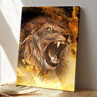 Christian Lion Scripture Canvas Print