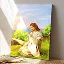 Jesus Praying On The Mountain Canvas Print
