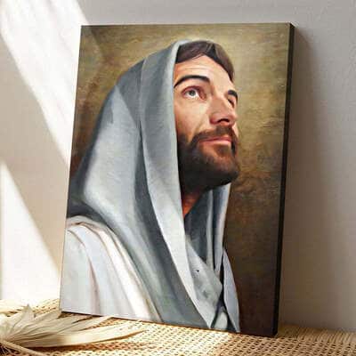 Christian Jesus Looking Up To Heaven Canvas Print