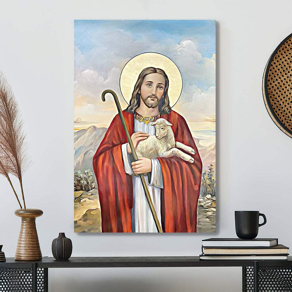 Christian Jesus Hugs The Lamb Canvas Print Christian Jesus Hugs The Lamb Canvas Print