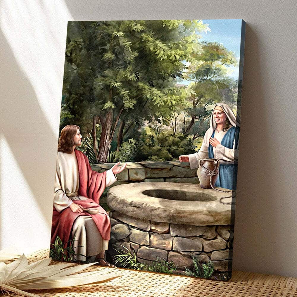 Christian Jesus And The Woman At The Well Canvas Print Christian Jesus And The Woman At The Well Canvas Print