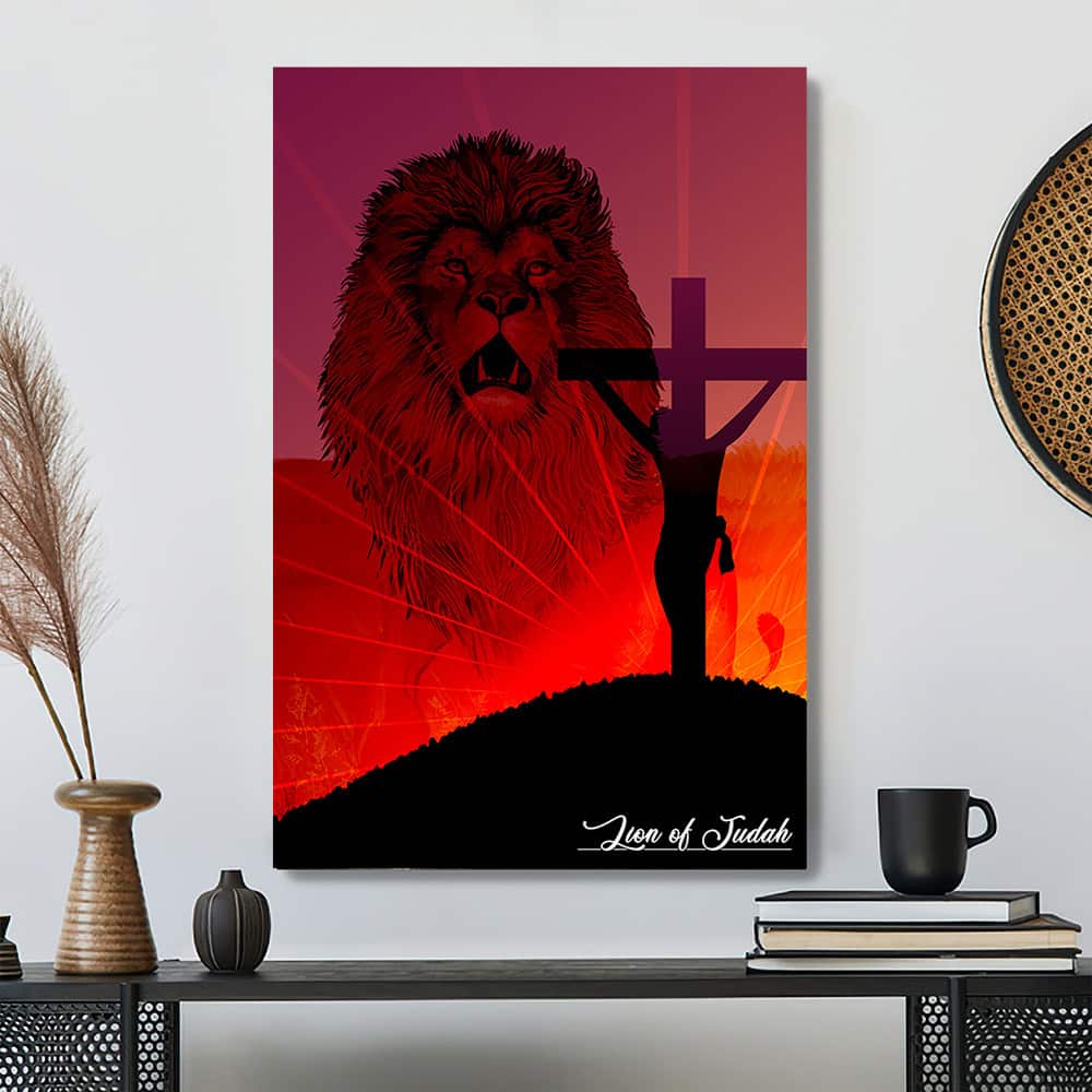 Cross Lion Of Judad Crucifixion Jesus Canvas Print Cross Lion Of Judad Crucifixion Jesus Canvas Print