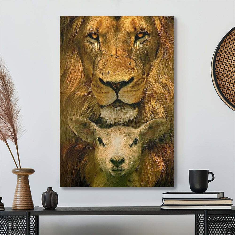 Christian Lion Lamb Canvas Print Christian Lion Lamb Canvas Print