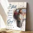 Christian Psalm 46:10 Be Still and Know That I Am God Hand Canvas Print
