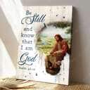 Christian Psalm 46:10 Be Still and Know That I Am God Jesus With Two Lamb Canvas Print Christian Psalm 46:10 Be Still and Know That I Am God Jesus With Two Lamb Canvas Print