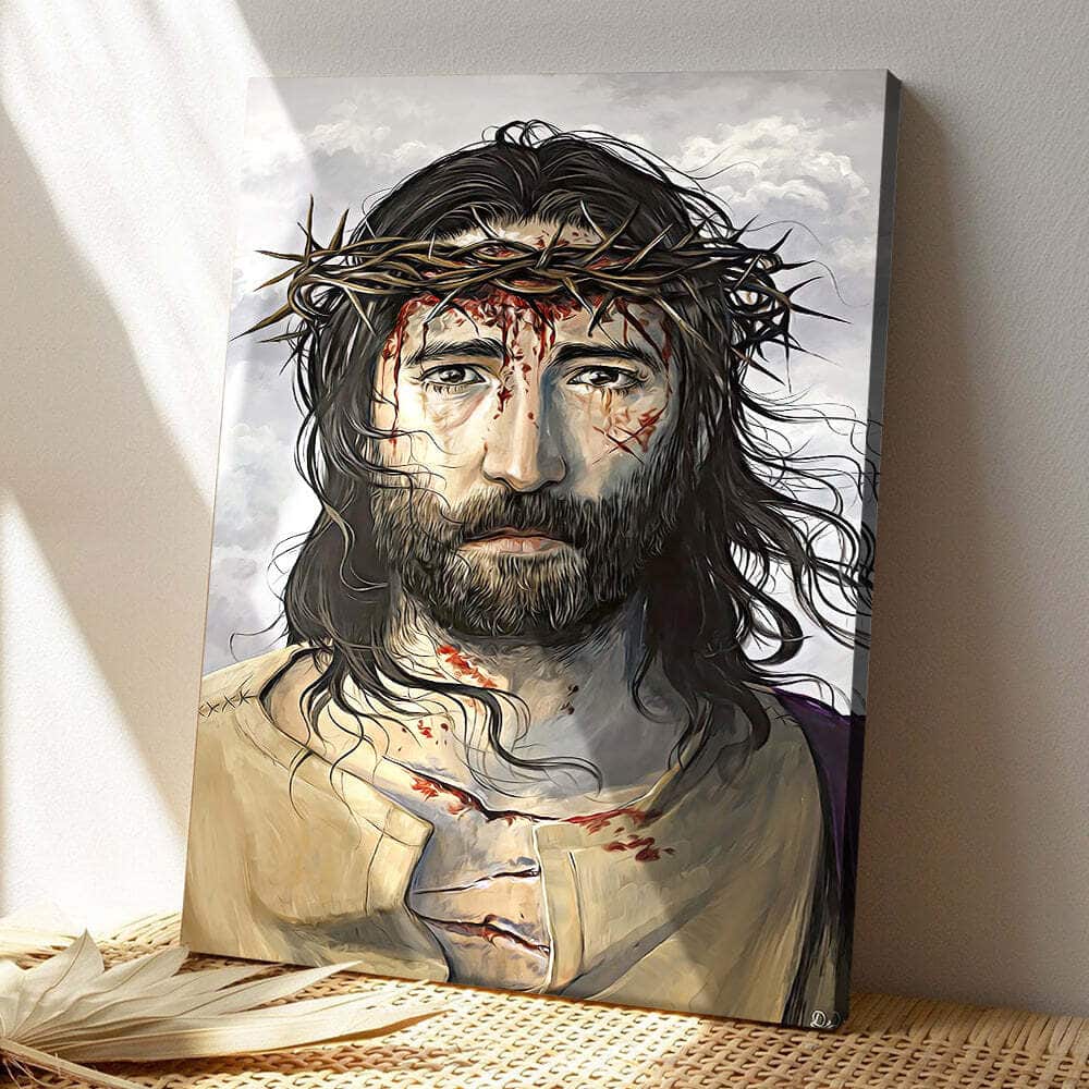 Christian Jesus Crowned With Thorns Canvas Print Christian Jesus Crowned With Thorns Canvas Print