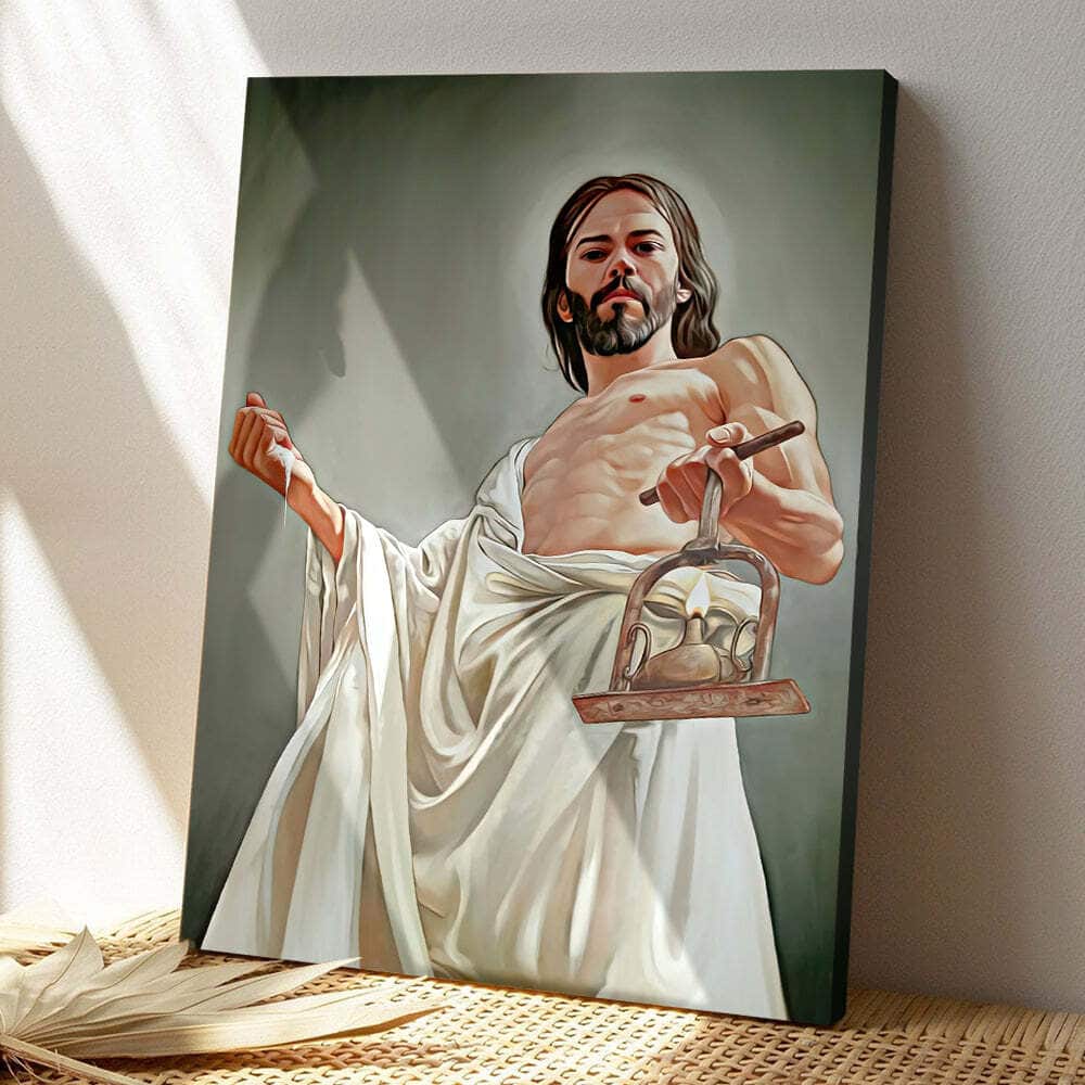 Christian Jesus Holding A Lamp Canvas Print Christian Jesus Holding A Lamp Canvas Print