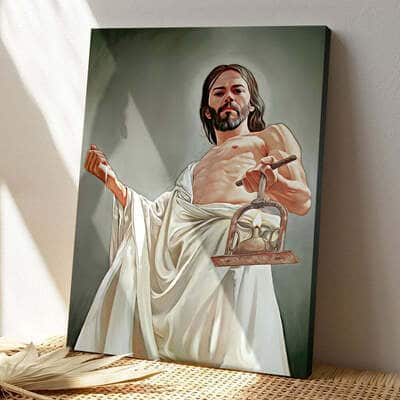 Christian Jesus Holding A Lamp Canvas Print