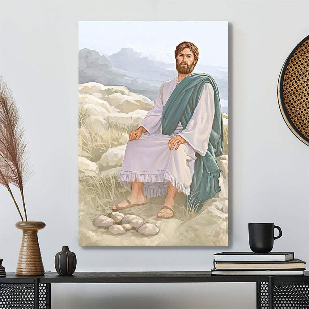 Christian Jesus Sitting Overlooking Canvas Print Christian Jesus Sitting Overlooking Canvas Print