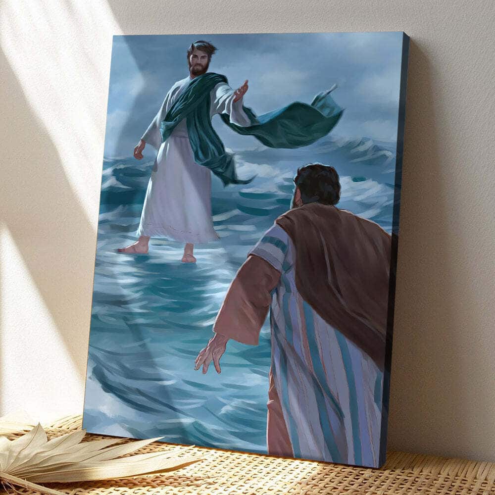Jesus Walks On Water Canvas Print Christian Gift Jesus Walks On Water Canvas Print Christian Gift