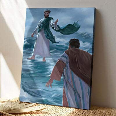 Jesus Walks On Water Canvas Print Christian Gift