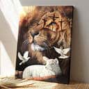 Christian Lion Jesus Dove Lamb Canvas Print