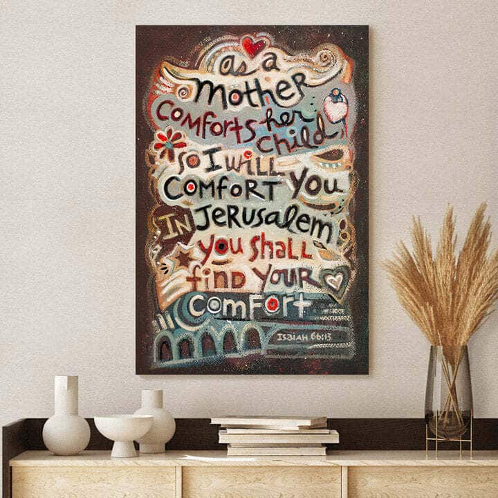 Christian Canvas Print Mother Comforts Her Child Christian Canvas Print Mother Comforts Her Child