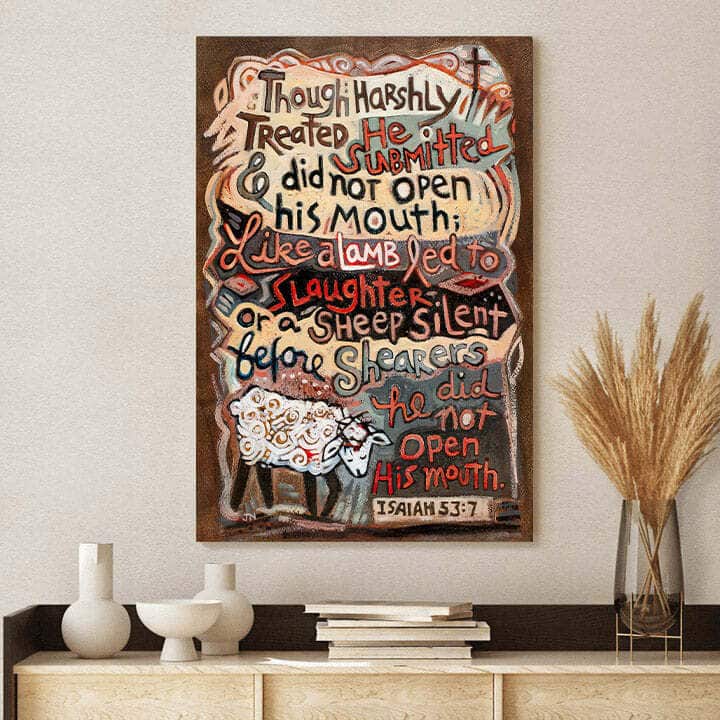 Christian Canvas Print Isaiah 53:7 Like A Lamb To Slaughter Child Christian Canvas Print Isaiah 53:7 Like A Lamb To Slaughter Child