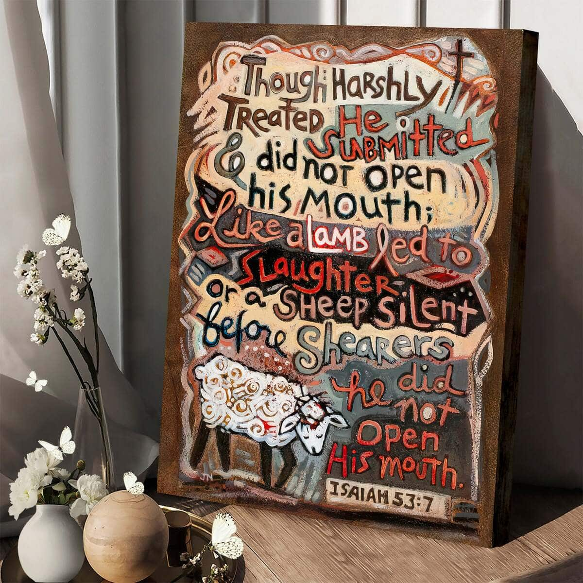 Christian Canvas Print Isaiah 53:7 Like A Lamb To Slaughter Child