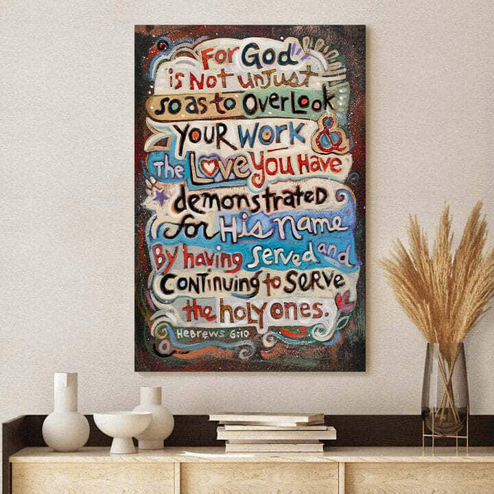 Christian Canvas Print Hebrews 6:10 Serve Holy Ones Christian Canvas Print Hebrews 6:10 Serve Holy Ones