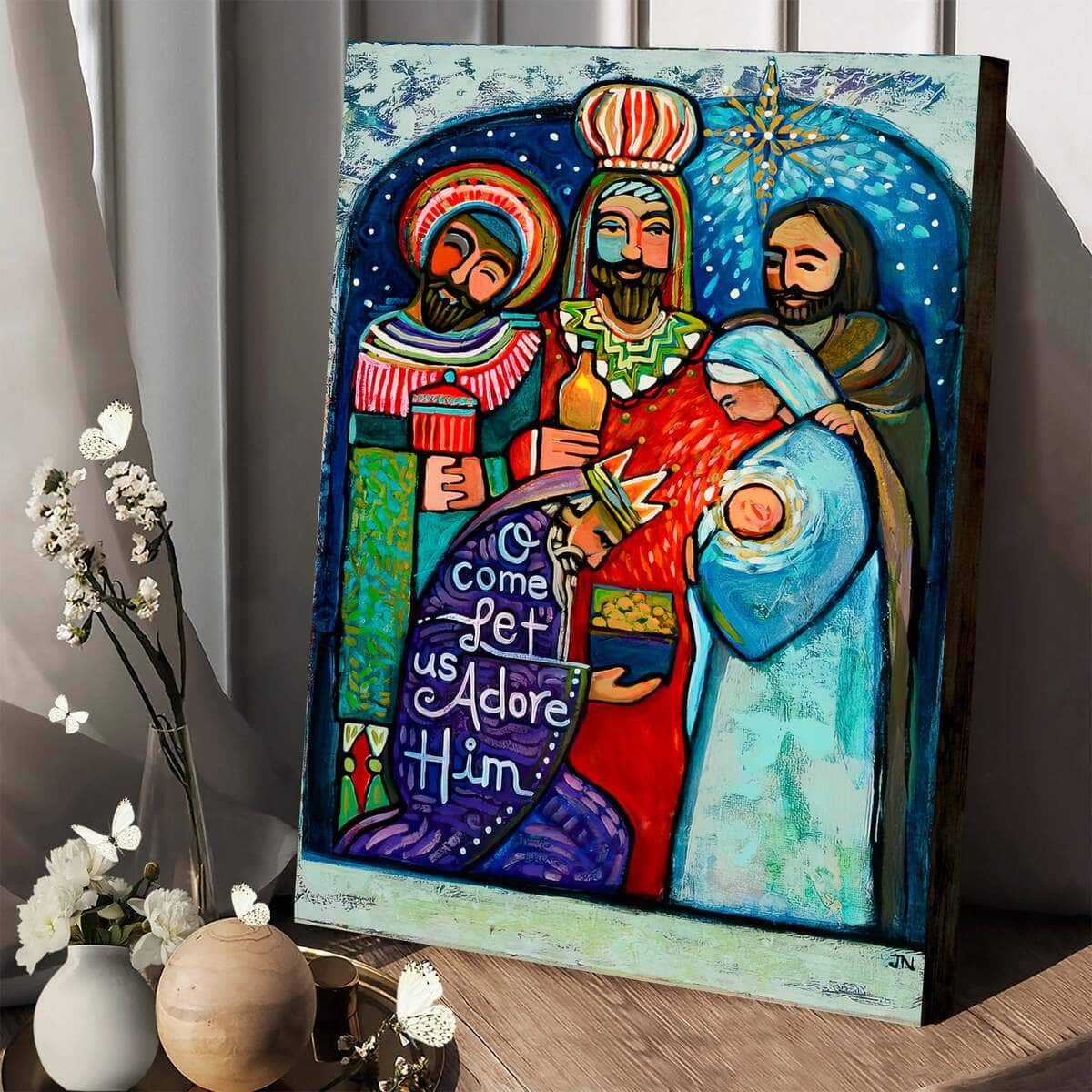 Christian Canvas Print Three Kings O Come Let Us Adore Him