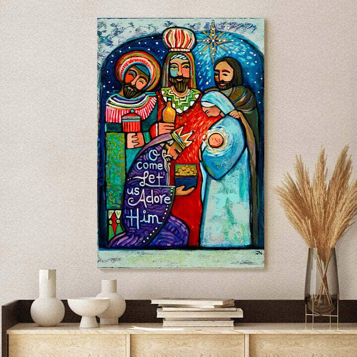 Christian Canvas Print Three Kings O Come Let Us Adore Him Christian Canvas Print Three Kings O Come Let Us Adore Him