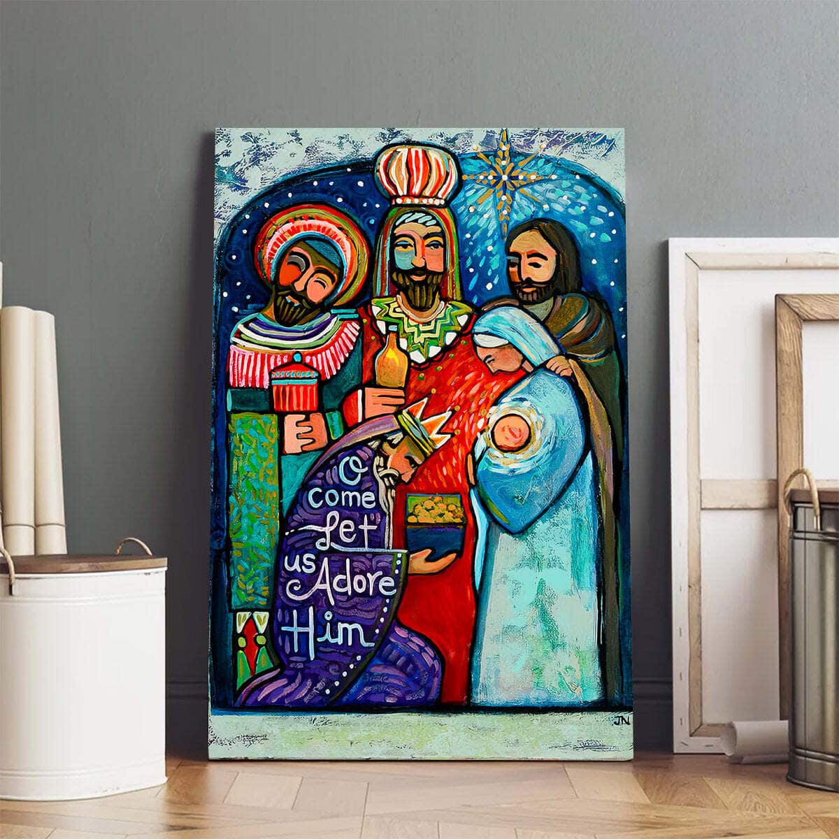 Christian Canvas Print Three Kings O Come Let Us Adore Him Christian Canvas Print Three Kings O Come Let Us Adore Him