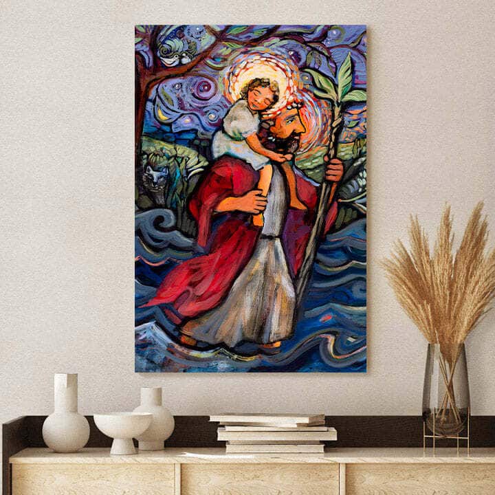 Christian Canvas Print St Christopher Christian Canvas Print St Christopher