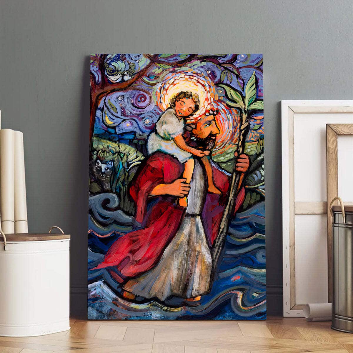 Christian Canvas Print St Christopher Christian Canvas Print St Christopher