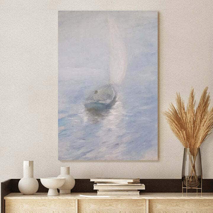Christian Canvas Print Sailing In The Mist Jesus In The Boat Christian Canvas Print Sailing In The Mist Jesus In The Boat