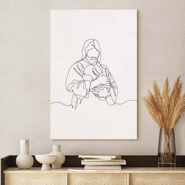 Jesus Holding A Lamb Christian Canvas Print Jesus Holding A Lamb Christian Canvas Print