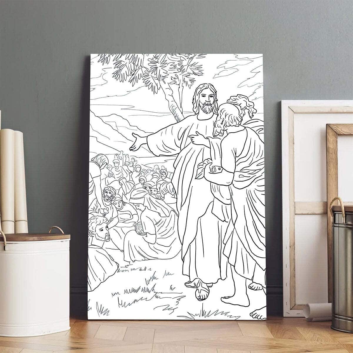 Christian Canvas Print Jesus Feeds 4000 People Christian Canvas Print Jesus Feeds 4000 People